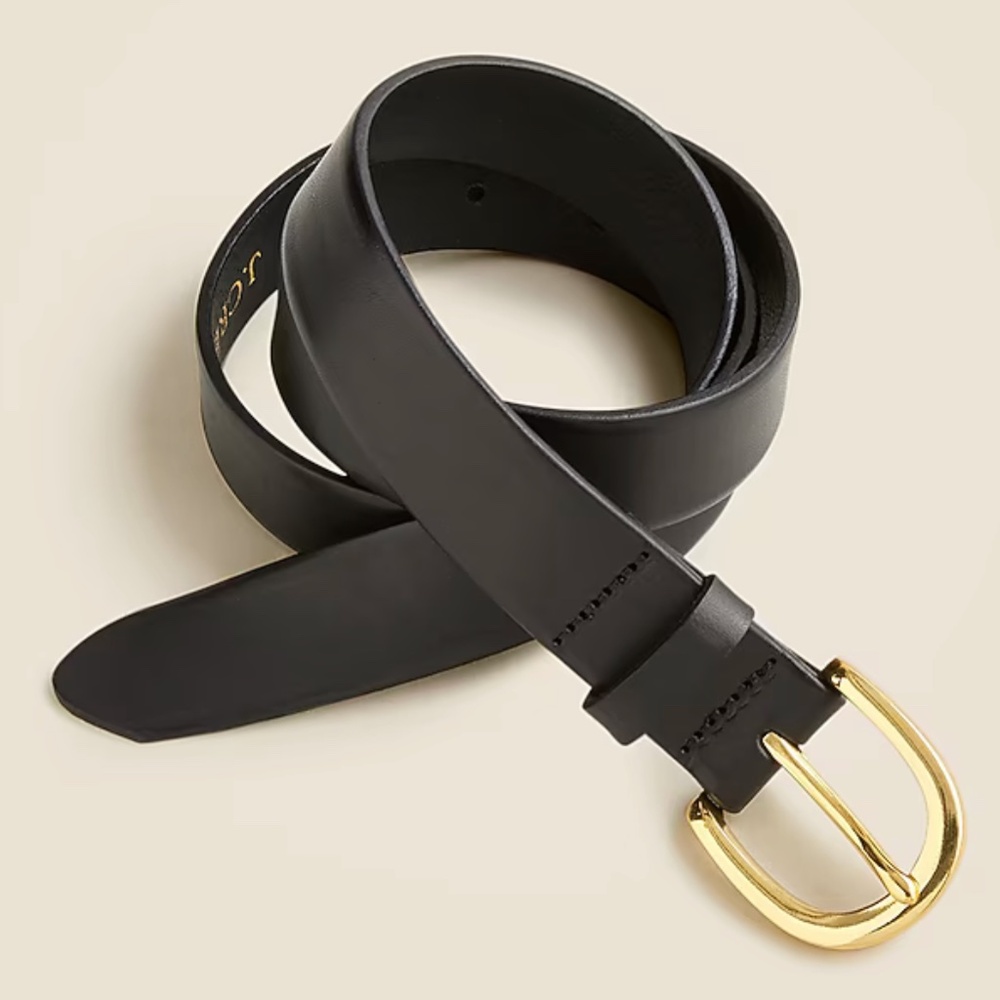 J.Crew Classic belt in Italian leather, Black, Size Large